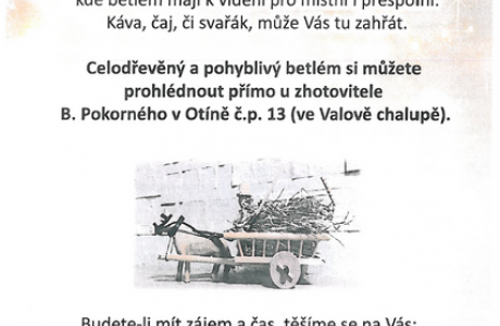 Ručně vyřezávaný betlém v Otíně