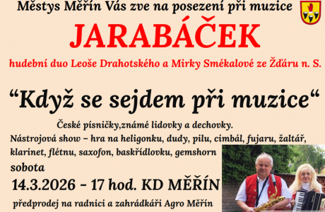Posezení při muzice Jarabáček - 14.3.2026